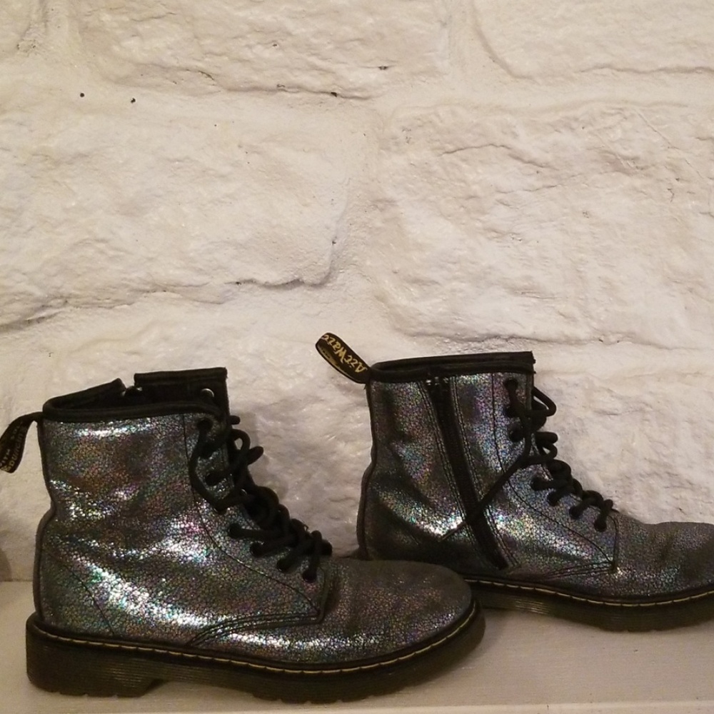 Dr. Martens Delaney Boots Silver Women's 5